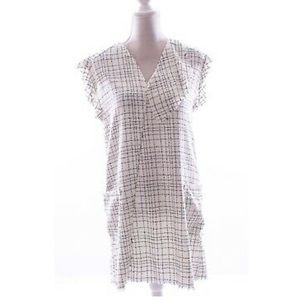 NEW Zara Woman Tweed Front Pocket Shift Tunic Sm